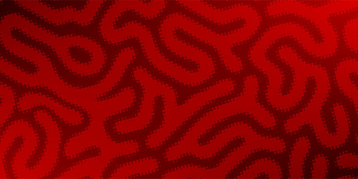 Abstract red halftone maze pattern background, creative gradient organic liquid line vector template for gaming banner, poster, or tech wallpaper.