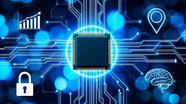 Central processing unit with circuitry and icons