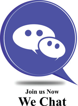 WeChat style chat icon badge with join us now text vector illustration