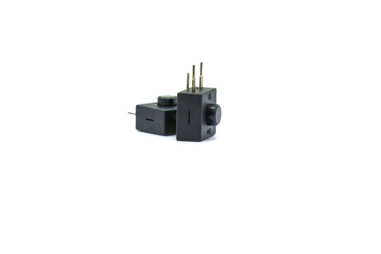 A black switch on a white background.