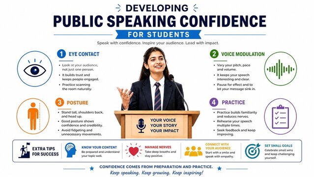 Public Speaking Confidence Infographic for Students and Professionals