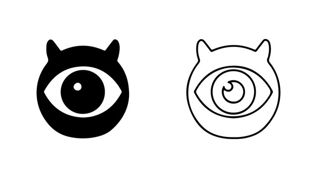 Minimalist Devil Eye Icon Set For Graphic Design