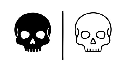 Obraz premium Minimalist Human Skull Icons In Black And White