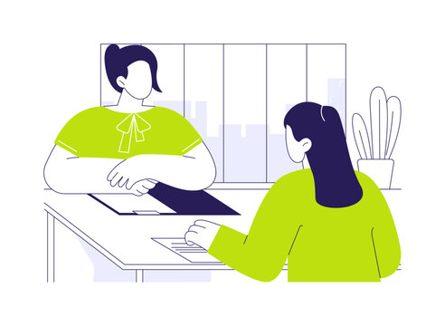 Interviewing candidate isolated cartoon vector illustrations.