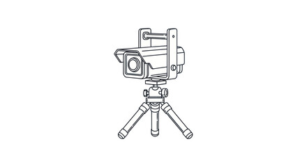 Fototapeta premium Security Camera on Tripod Vector Illustration