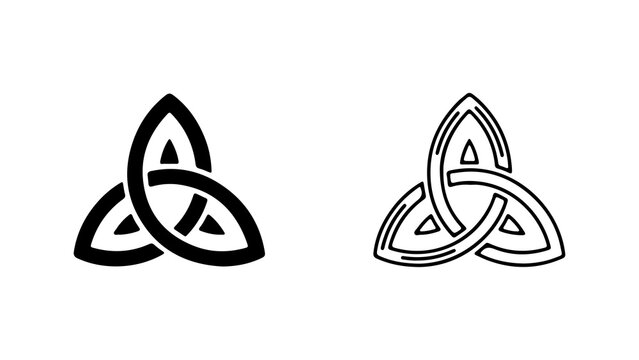 Set of Celtic Triquetra Trinity Knot Symbols