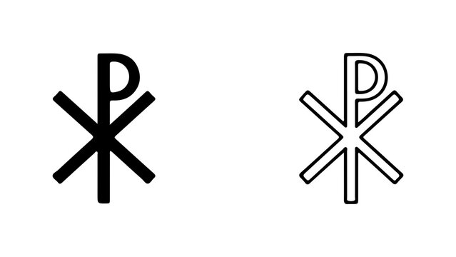 Chi Rho Symbol Christian Religious Icon Set