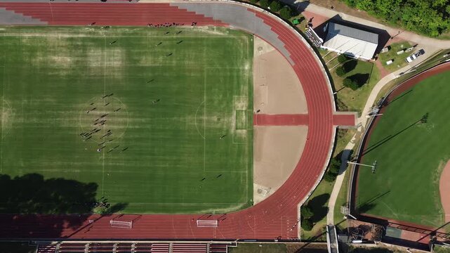 Aerial view of the soccer and baseball field on the campus of NC State University in Raleigh