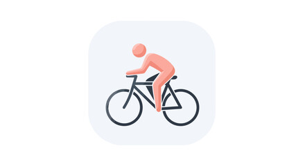 Obraz premium Stylized Icon of a Person Cycling on a Bicycle