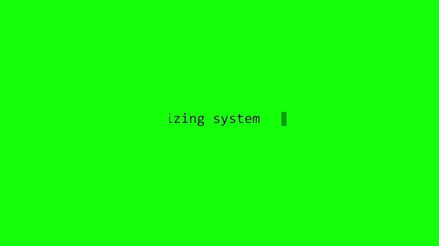 Terminal command line text typing animation on a bright green digital screen video motion clip