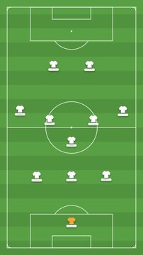 Animated 3-5-2 Soccer Formation Flat Design