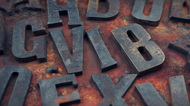 vintage letterpress type