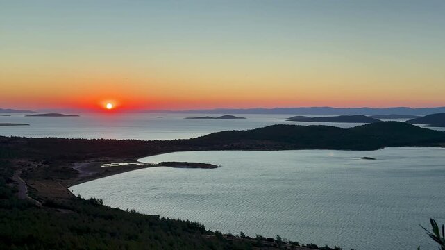 Incredible sunset shot from the Devil's Feast or Devil's Table. Balıkesir, Turkey. 4k video.