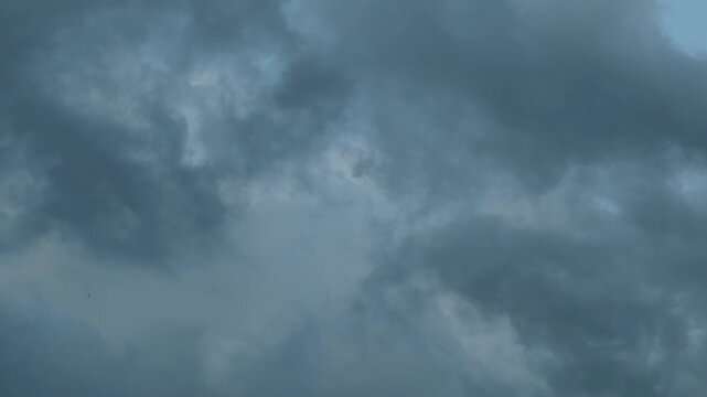 Blue stratocumulus changes to dark and cover all the sky