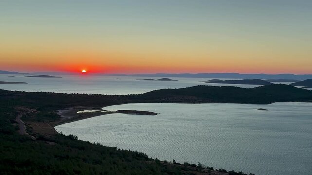 Incredible sunset shot from the Devil's Feast or Devil's Table. Balıkesir, Turkey. 4k video.