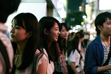 Obraz premium Modern Japanese Youth Exploring Romantic Relationships