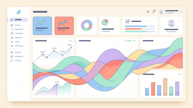 Minimalist business data analysis dashboard UI template with clean charts