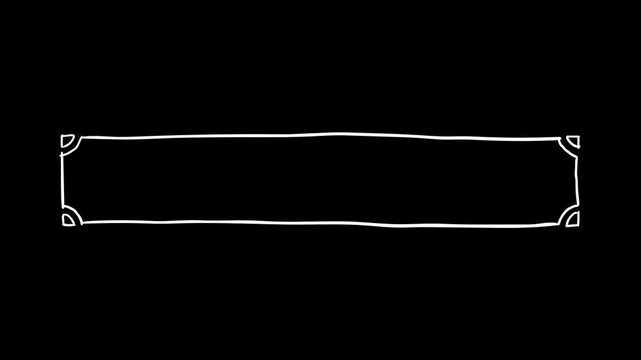ループする手書きの線が揺れる角が丸いタイトル枠の装飾素材