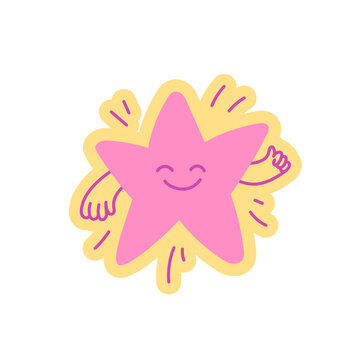Vector hand-drawn doodle illustration, funny friendly mascot and character for branding, prints, packaging, stickers