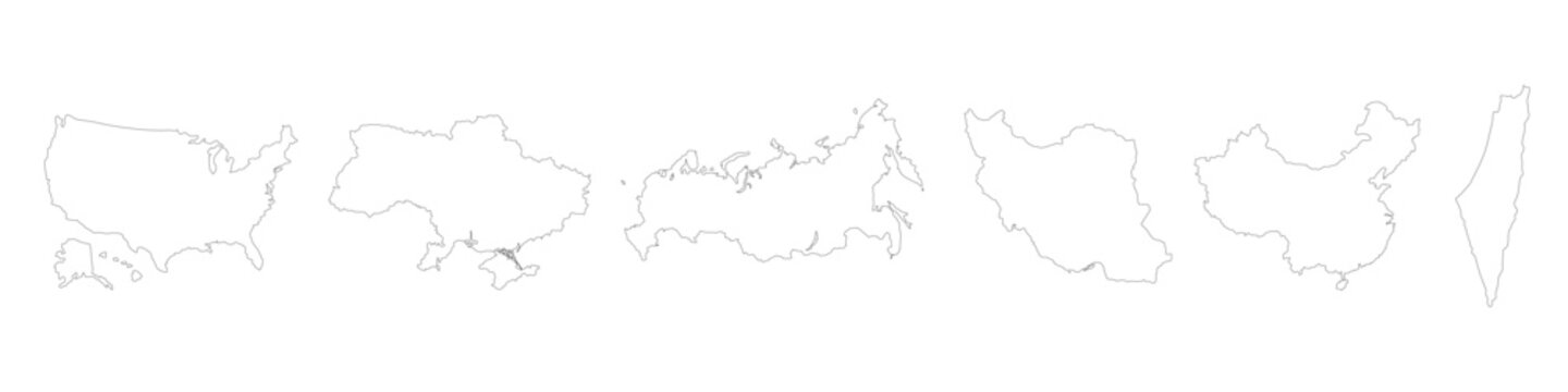 Country map outline. Country maps