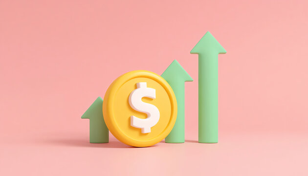 business graph on red arrow