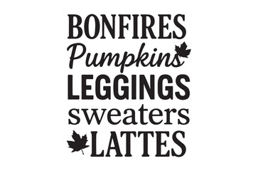 Fototapeta premium Fall themed typographic arrangement on a white background