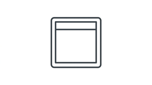 Simple outline of a square window frame with a horizontal line inside.
