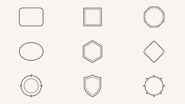 Geometric border shapes UI frame library &ndash; Perfect for web dashboard components, digital photo framing apps, or certificate templates.