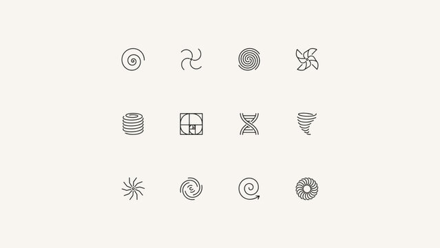 Charcoal swirl vortex spiral shapes &ndash; Ideal for atmospheric weather graphics, creative branding, or motion design.