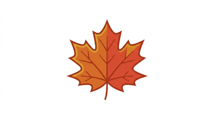 Fototapeta premium Single Maple Leaf in Autumn Colors Isolated on White.