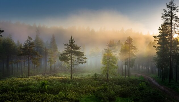 Misty Morning In The Forest