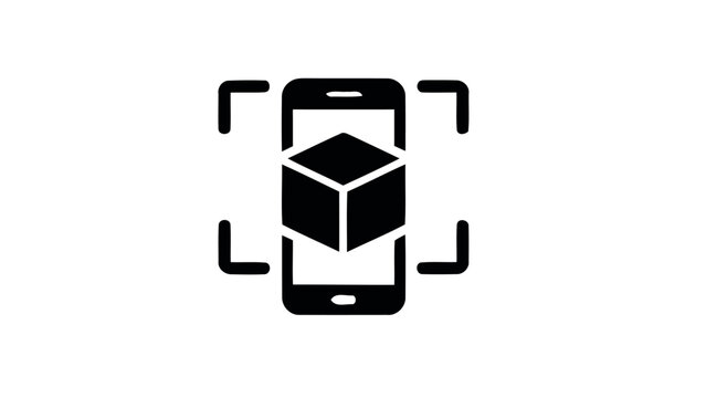 augmented reality, 3D scanning, smartphone icon, AR technology, vector graphic