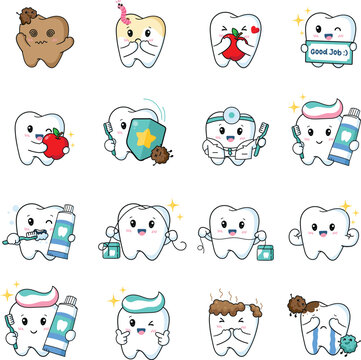 Dental Problem and Healthy Tooth Character Set