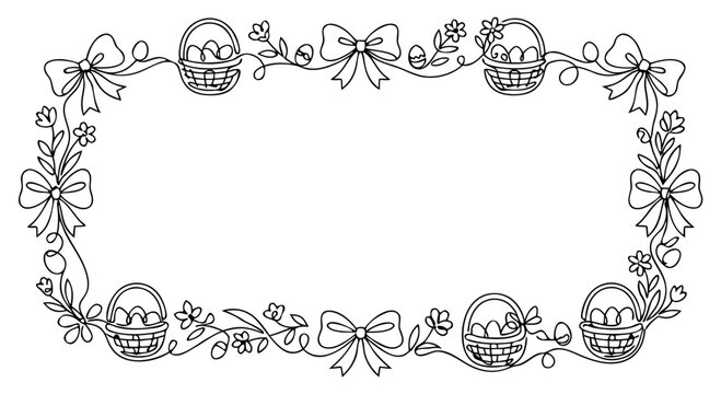 easter basket ribbon frame