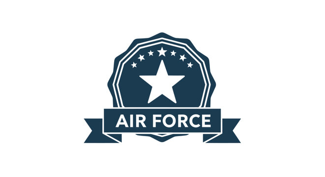 United States Air Force Emblem with Star and Ribbon.