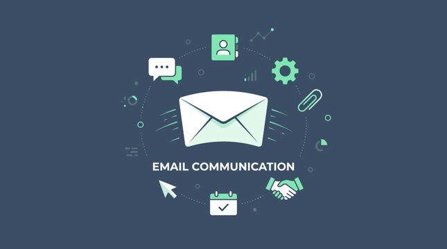 Email Communication Modern Digital Concept Flat Vector Illustration