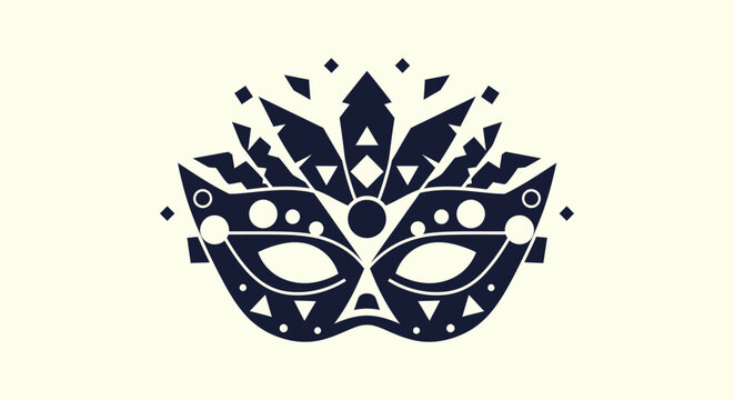 Abstract decorative venetian mask illustration for masquerade carnival.