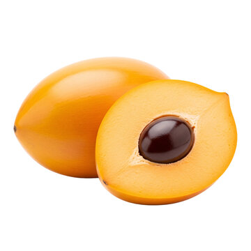 Pouteria campechiana egg fruit whole and sliced with pits.