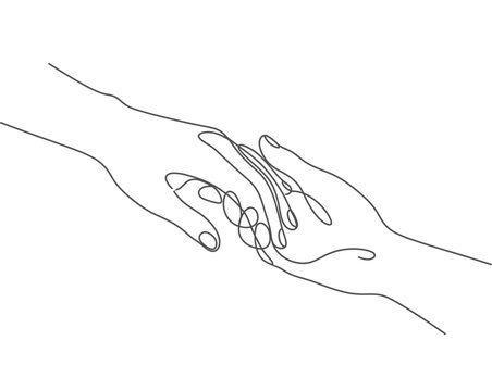 Interconnected hands symbolizing true friendship and unity