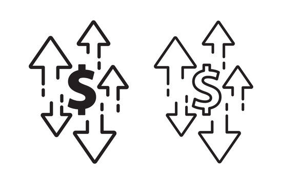 Dollar exchange rate icon vector for web design