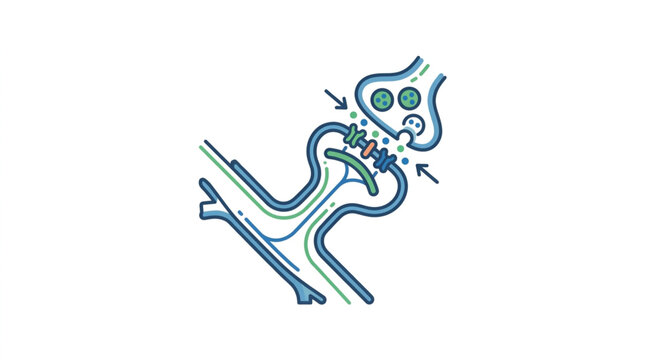 Synapse neural connection transmission diagram illustration.