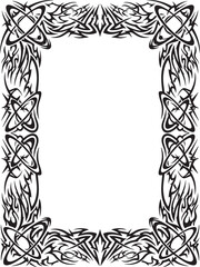 Obraz premium The ornate Gothic Borders frame showcases intricate Celtic knotwork designs on a blank white background.