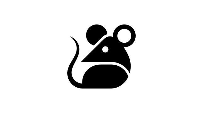 Stylized geometric mouse logo design icon