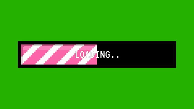 Loading animation on green background.