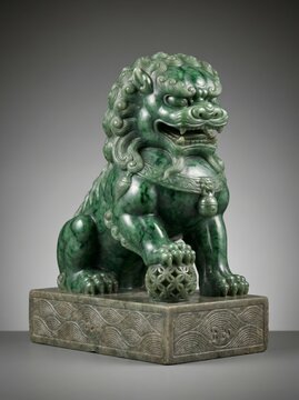 Stunning jade guardian lion sculpture representing protection and strength showcasing the beauty of traditional craftsmanship