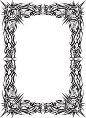 Obraz premium An intricate Gothic Borders illustration depicts twisted floral patterns.