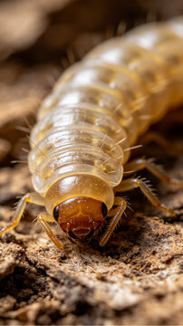 caterpillar larvae seen close up on camera