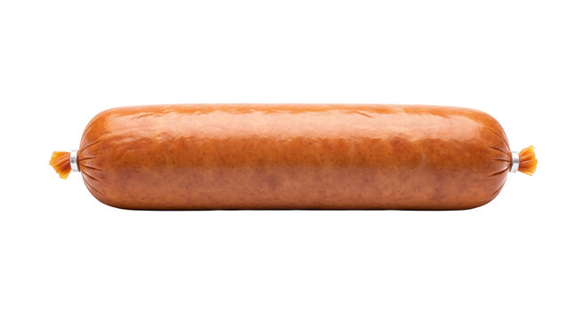Whole sausage isolated on background meat product for cooking.