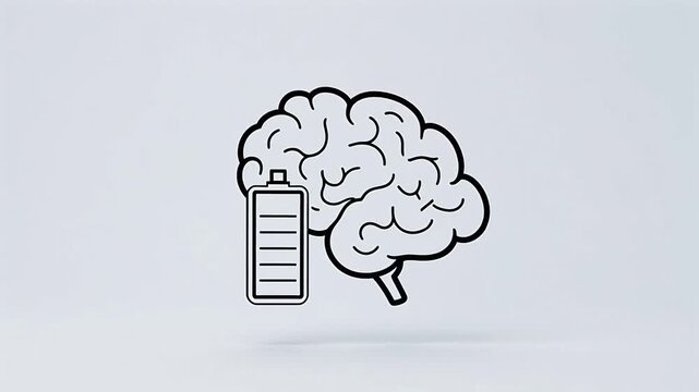 Brain icon with battery symbol