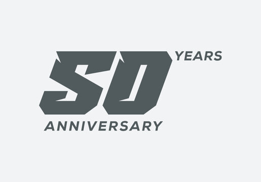 50 Years Anniversary logo design. Simple Minimalist 5O years logo design template.Celebration day template for celebration event, business company, invitation, and greeting